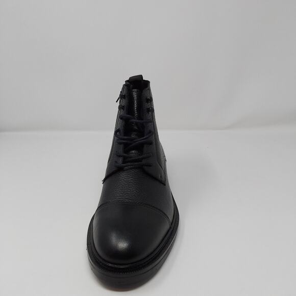 Aldo Black Leather Cap Toe Ankle Boots Mens Size 9 Lace Up Zip Portugal main image 6